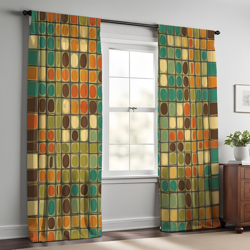 Paire de rideaux semi-transparents en polyester Serrell, L 56 po x L 78 po