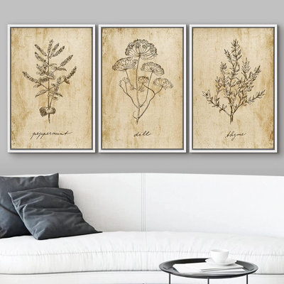 Herb Seasonings - ensemble de 3 reproductions sur toile