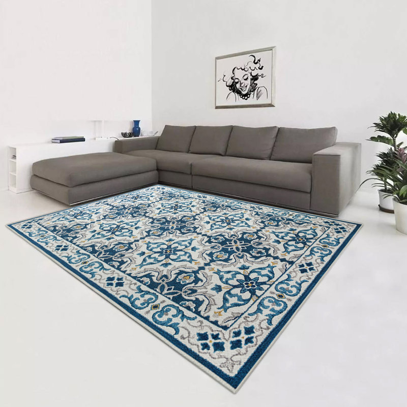 Vintage Persian Printed Area Rug & Runner, Non-Slip Washable Living Room Carpet, Rectangle 120 x 170 cm