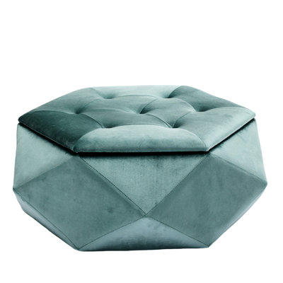 Elegant Velvet Polygon Diamond - Footrest And Spacious Storage For Living Room, 34"L X 30.5"W 13.5"H Multi Functional Seating Home,