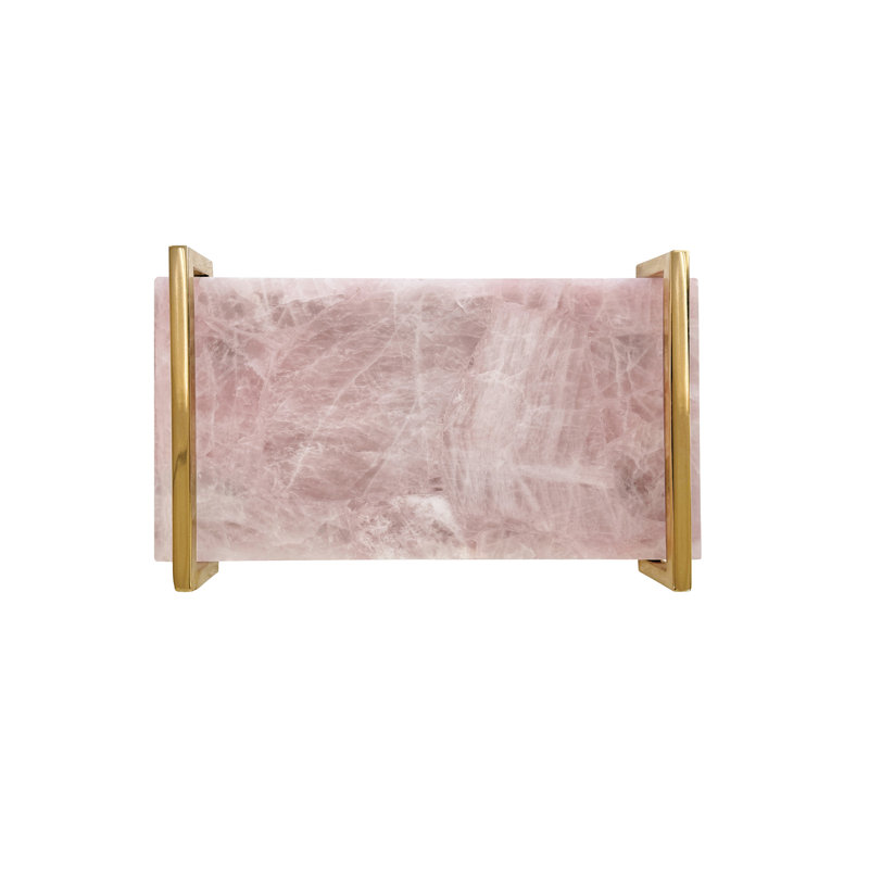 Jarvis Decorative Tray, Pink/Brass