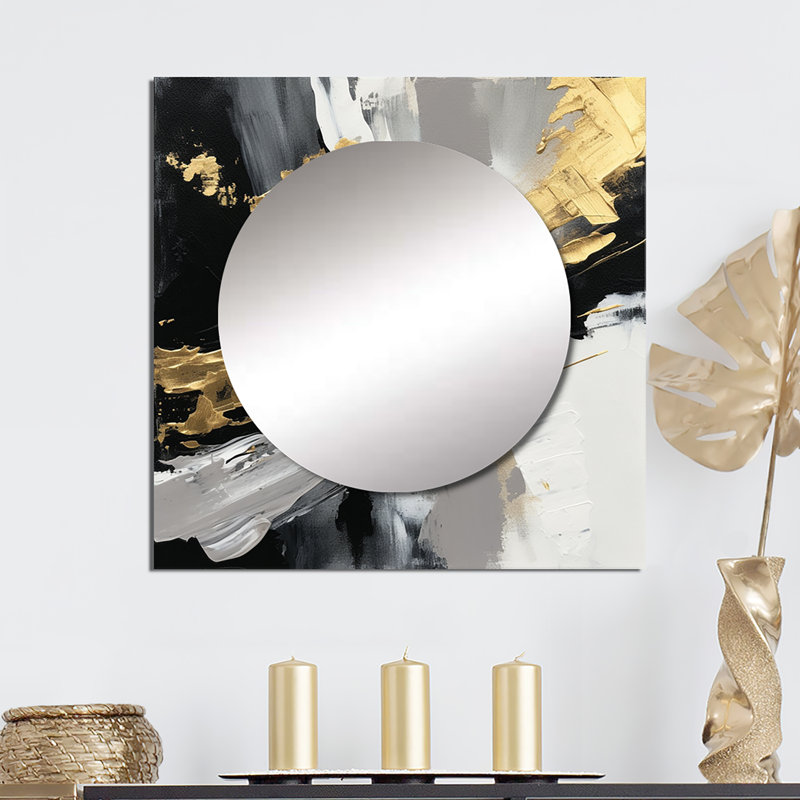 Dekisha - Abstract Large Square Mirror Wall Decor For Bedroom, 36" x 36"