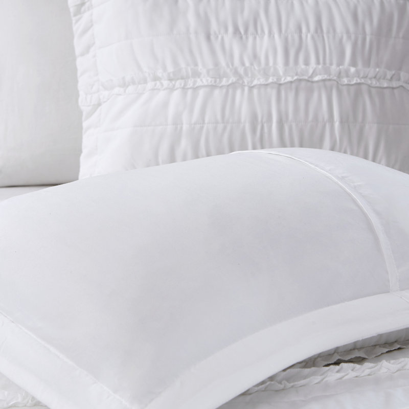 Charmants ensembles de literie blancs, courtepointe en coton double / grand