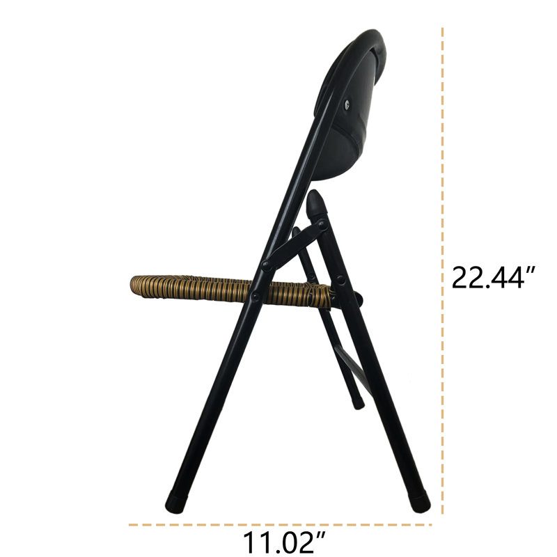 4 tabourets de comptoir - pliables, structure en acier noir, idéal pour la chambre à coucher, chaises pliantes de 11,1 po de largeur à l'intérieur, poids du produit 17,6 lb