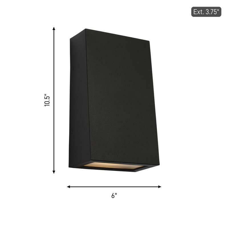 Kakudo LED Outdoor Wall Lantern, 10.5" H x 6" W x 3.75" D