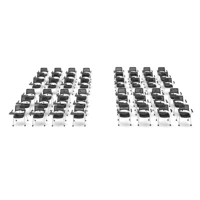 Novelty 48 Person Flip Top 22'' L Modular Training Table and Chair Set with Casters