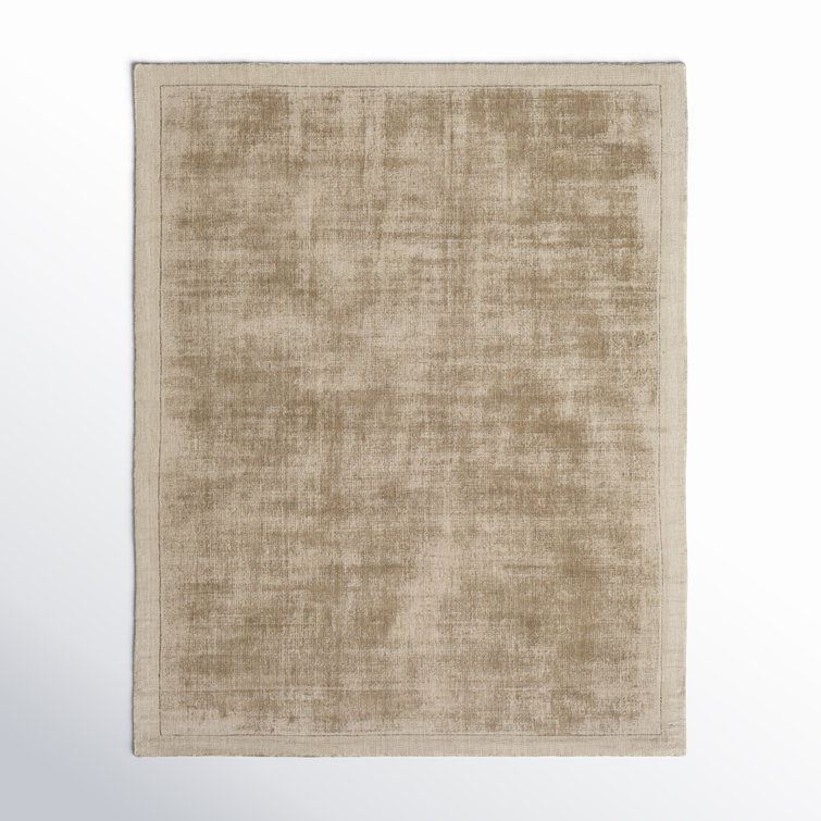 Mckinley Handmade Hand-Loomed Viscose Area Rug in Taupe