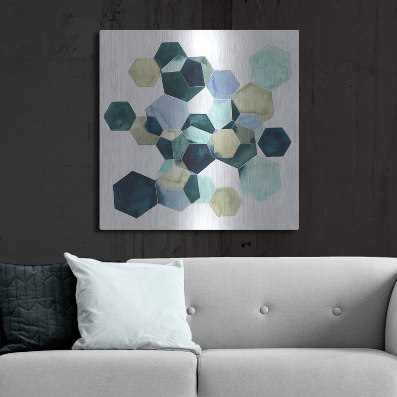 «Crystallize I» par Grace Popp, art mural en métal, H 12 po x l 12 po