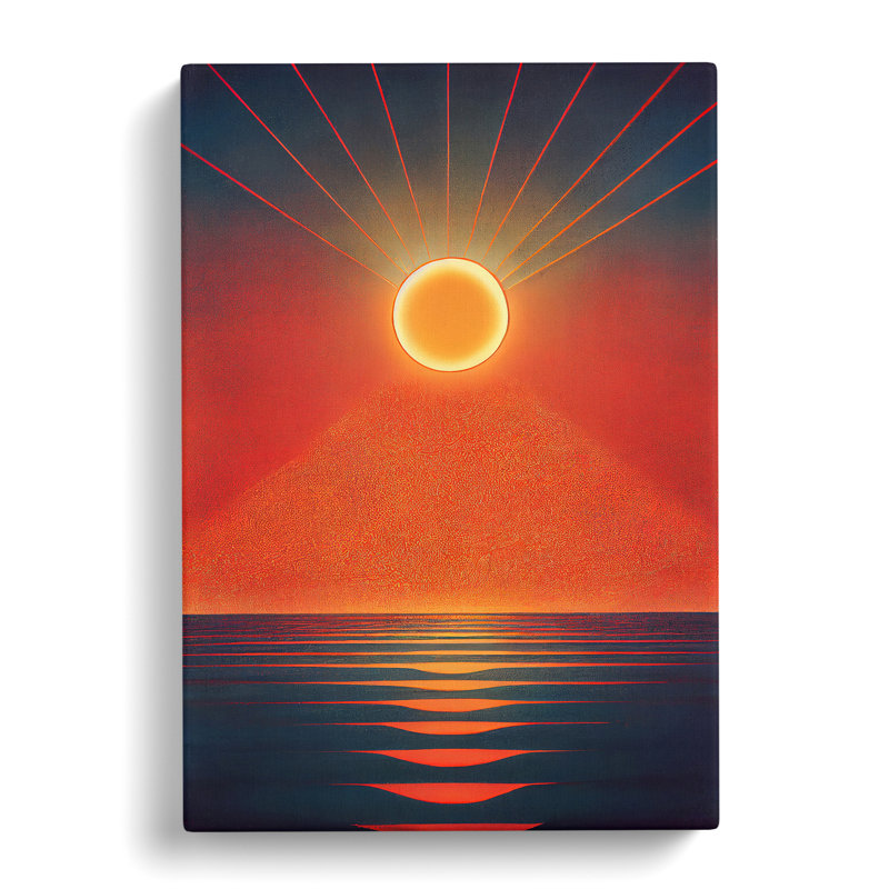 Unusual Abstract Ocean Sunset - Wall Art, Wrapped Canvas, 50cm H x 35cm W x 2cm D, No Matte