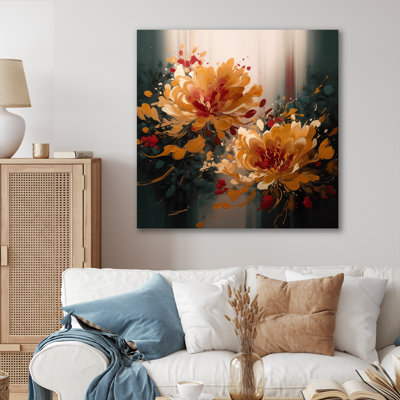 «Rouxel Golden Red Flower II», reproduction sur toile