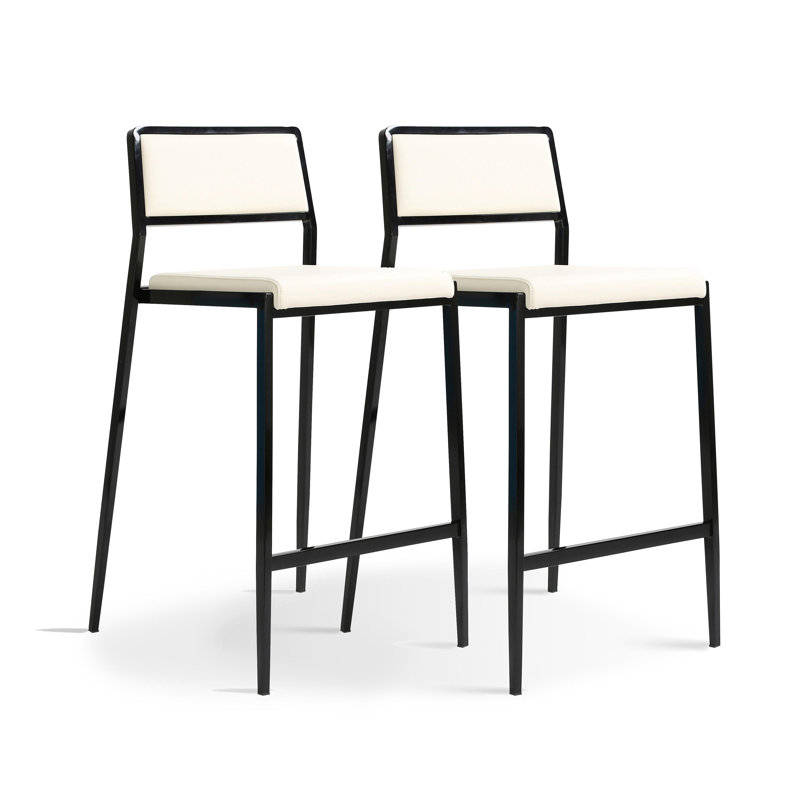 Gale Basketweave Stackable Stool - Set of 2, Cream