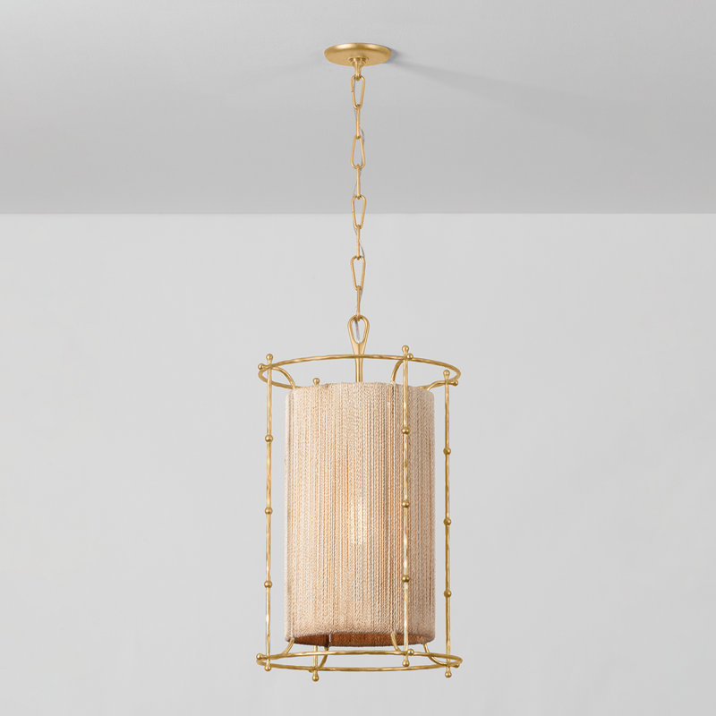 Jones Point Lantern in Vintage Gold Leaf, 24.75" H x 15.5" W x 15.5" D, 15 W