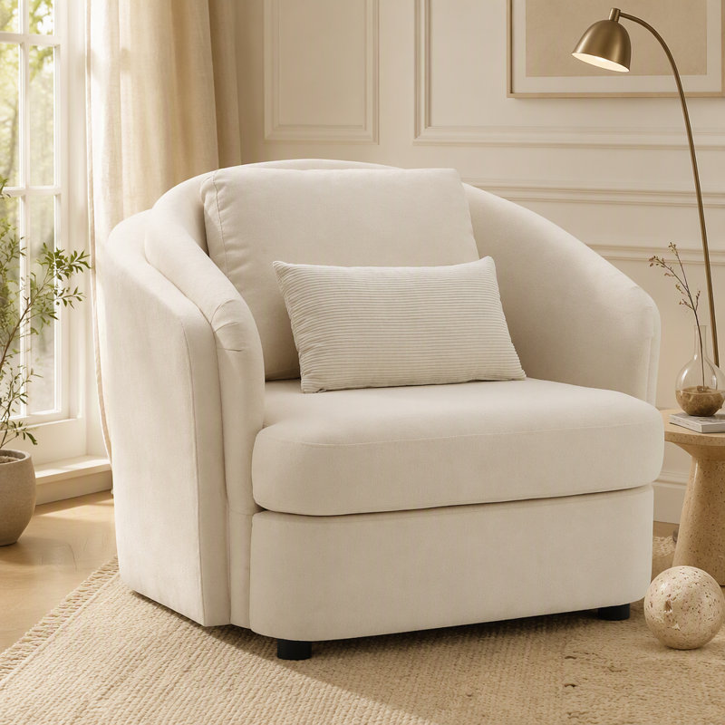 Fauteuil demi-tonneau avec coussin