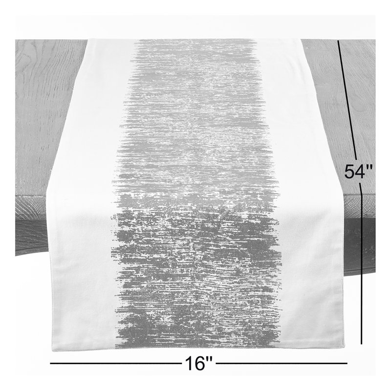 Agatha Metallic Banded Design Table Runner, Gold, 16" x 54"