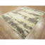 Tapis ivoire et brun en laine et en soie noué à la main de conception abstraite 9 pi x 12 pi B14AE13DFE5846AE90910898E9D033B4
