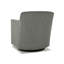 Fauteuil d'appoint pivotant Leena, polyester gris, accoudoirs style abri, bois noir