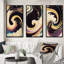 «Mauve, or et tourbillon bleu», 3 pièces sur toile-330165430-330165428