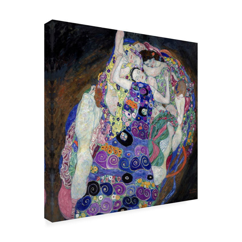 La Vierge sur toile par Gustav Klimt, H 35 po x l 35 po x P 2 po