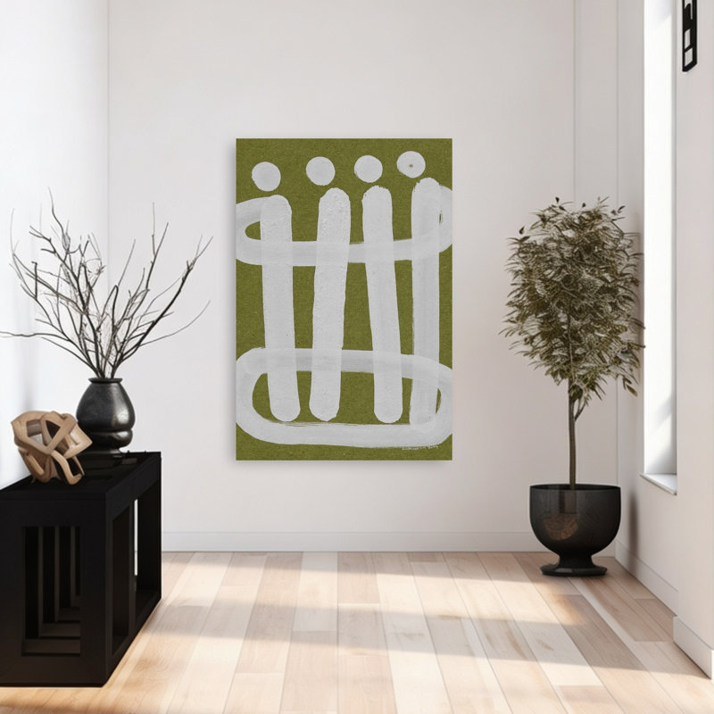 Abstrait abstrait contemporain à quatre chiffres, 48" H x 32" W