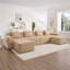 Canapé modulaire modulaire à 4 places sans os, canapé modulaire Cloud avec assise profonde, canapé modulaire moderne à 4 places avec coussins décoratifs et repose-pieds mobile, tissu en velours côtelé-1549163544