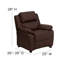 Deluxe Padded Contemporary Kids Recliner with Storage Arms-769427018
