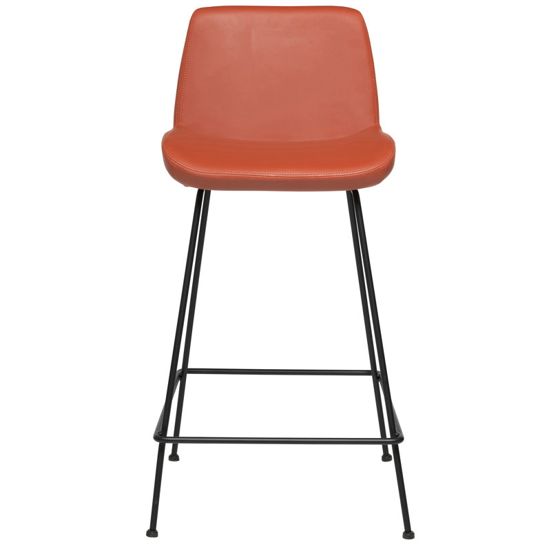 Tabouret de bar et de comptoir Jabreya, Terracotta, Noir, Tabouret de comptoir (siège d'une hauteur de 25 p