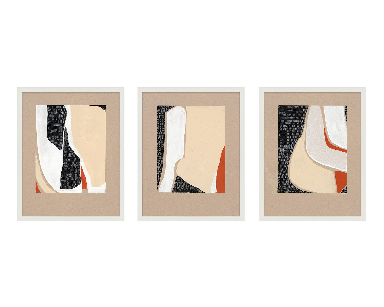 Ladner "Distant View" 3-Piece Print Set, White Framed, 20" H x 16" W