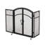 Pare-étincelles en fer pliant avec 2 portes et outils, noir mat, 50,5 x 5,5 x 32 po noir et 50,5 po x 32 po 5,5 po, pliable