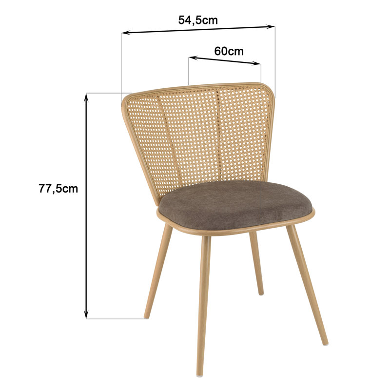 LEA 48cm H Metal Side Chair, Brown