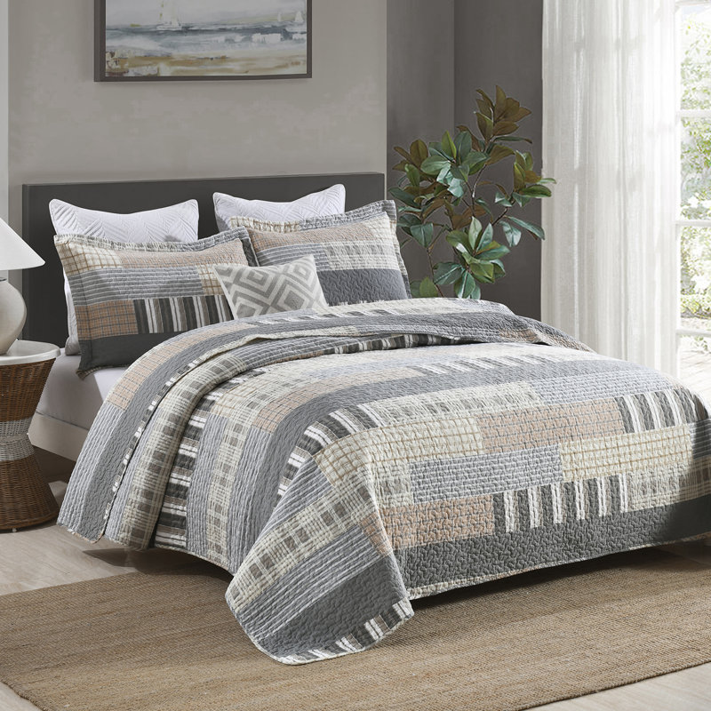 Ensembles de courtepointe 100% coton 98 po x 106 po DDUOXIN - 1 courtepointe avec 2 taies décoratives