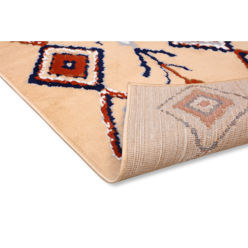 Tapis jaune à motif géométrique Mcnew, Rectangle 2 pi x 4 pi