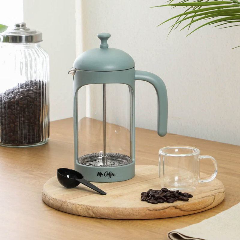 Cafetière à cafetière Mr. Brew 31 oz., 9" H x 4" W x 6.5" D, Teal