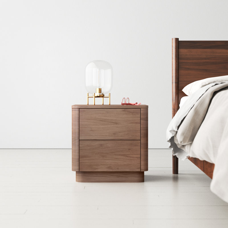 Mille 20'' W Solid Wood Nightstand, Walnut