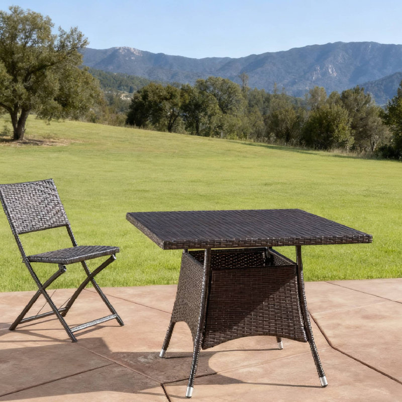 Table de salle à manger d'extérieur carrée CORSICA, parfaite pour les patios et les jardins