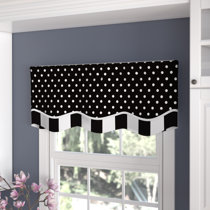 Waverly Felicite Floral Pattern with Grimp Trim Window Valance Curtains, 50  in x 15 in, Noir