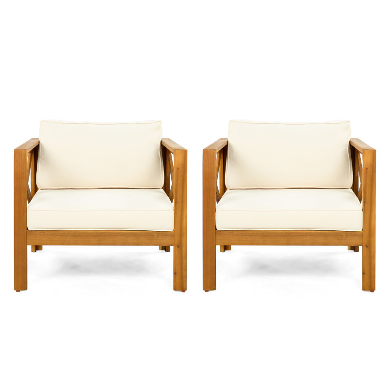 Élégants fauteuils club en bois d'acacia résistant aux intempéries pour les conversations en plein air