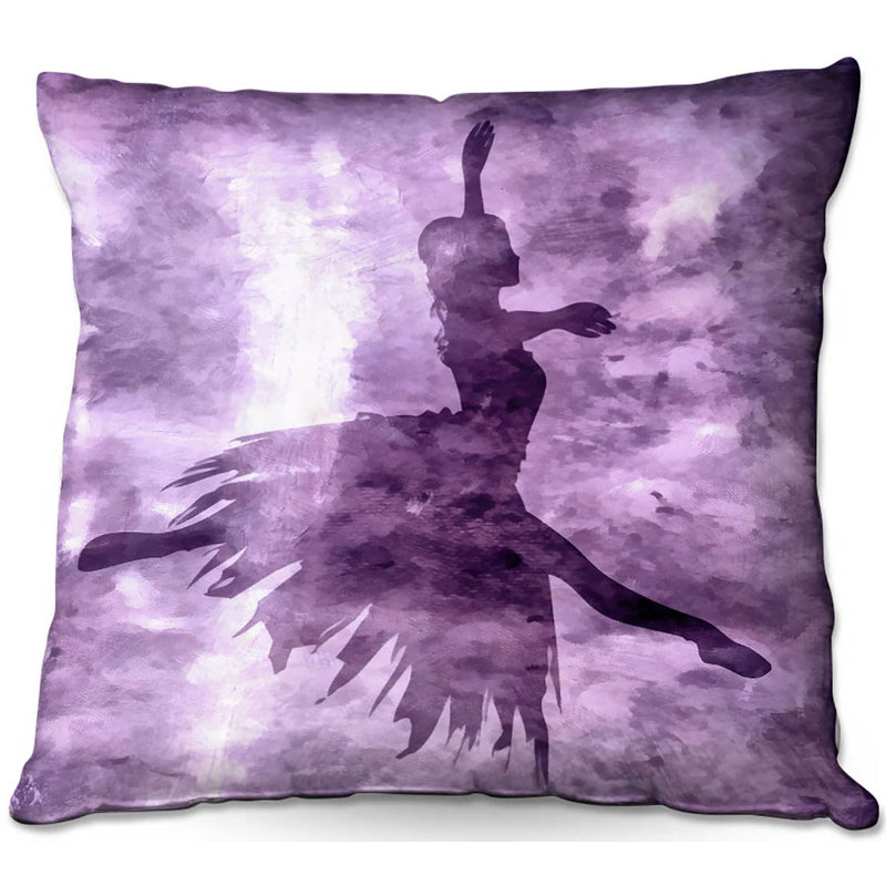 Abstract Reversible Throw Pillow, 20" x 20", Purple/White