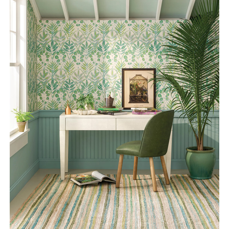 Francisco Green Handwoven Cotton Rug, Rectangle 5' x 8'