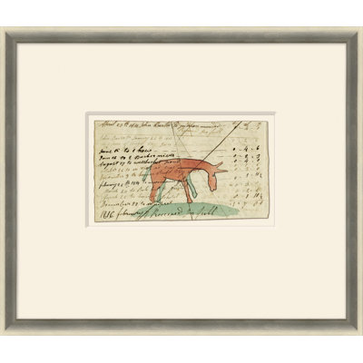 Mule - Sm. Mennonite Ledger Drawing Framed Print