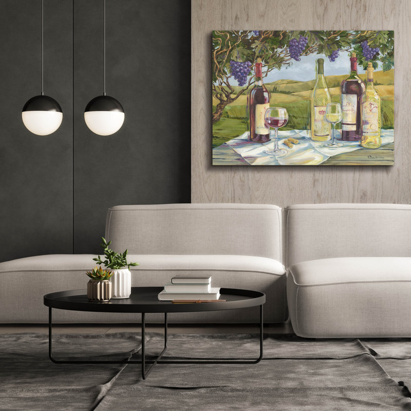 «Vineyard Wine T dégustation» par Paul Brent, H 40 po x l 54 po x P 1,5 po