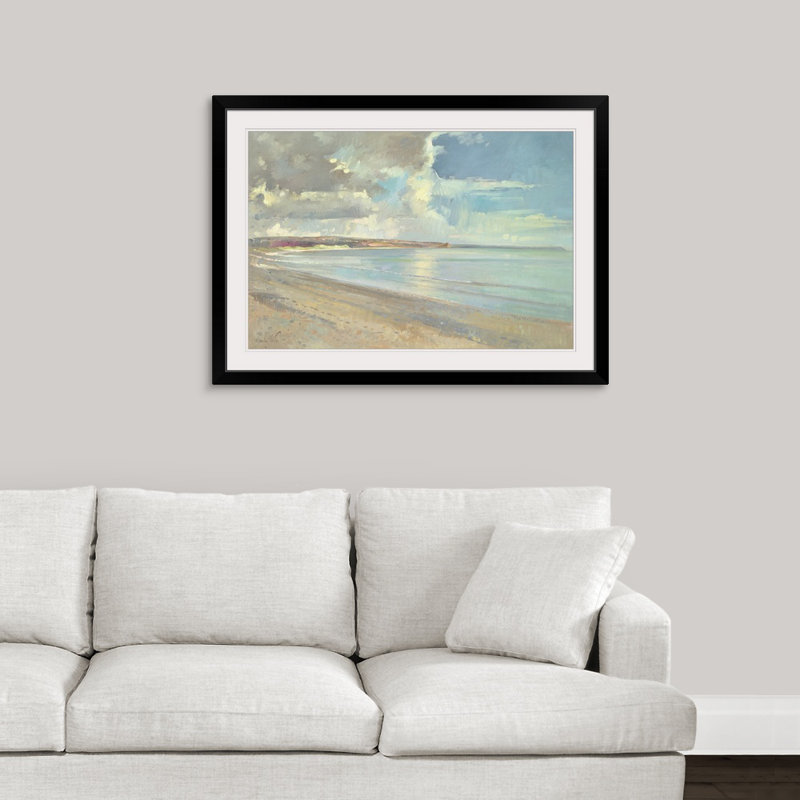 «Reflection Clouds, Oxwich Beach, 2001», reproduction d'art, H 28 po x l 38 po x P 1 po, Cadre noir