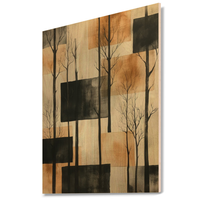 Forêt d'hiver silencieuse - Décoration murale Forêt-Noire, imprimée sur bois, H 32 po x l 24 po, Rectangulaire