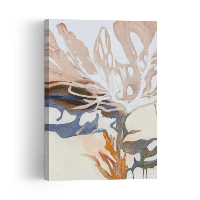 Organic Flowing Forms Abstract Modern Organic Coastal Nature Wall Art Print 1 Piece Wrapped Canvas Wall Art