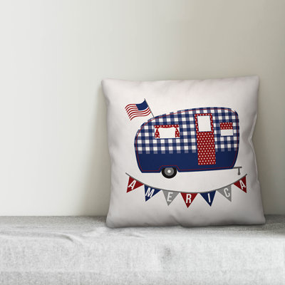 Patriotic Camper Square Pillow Cover & Insert
