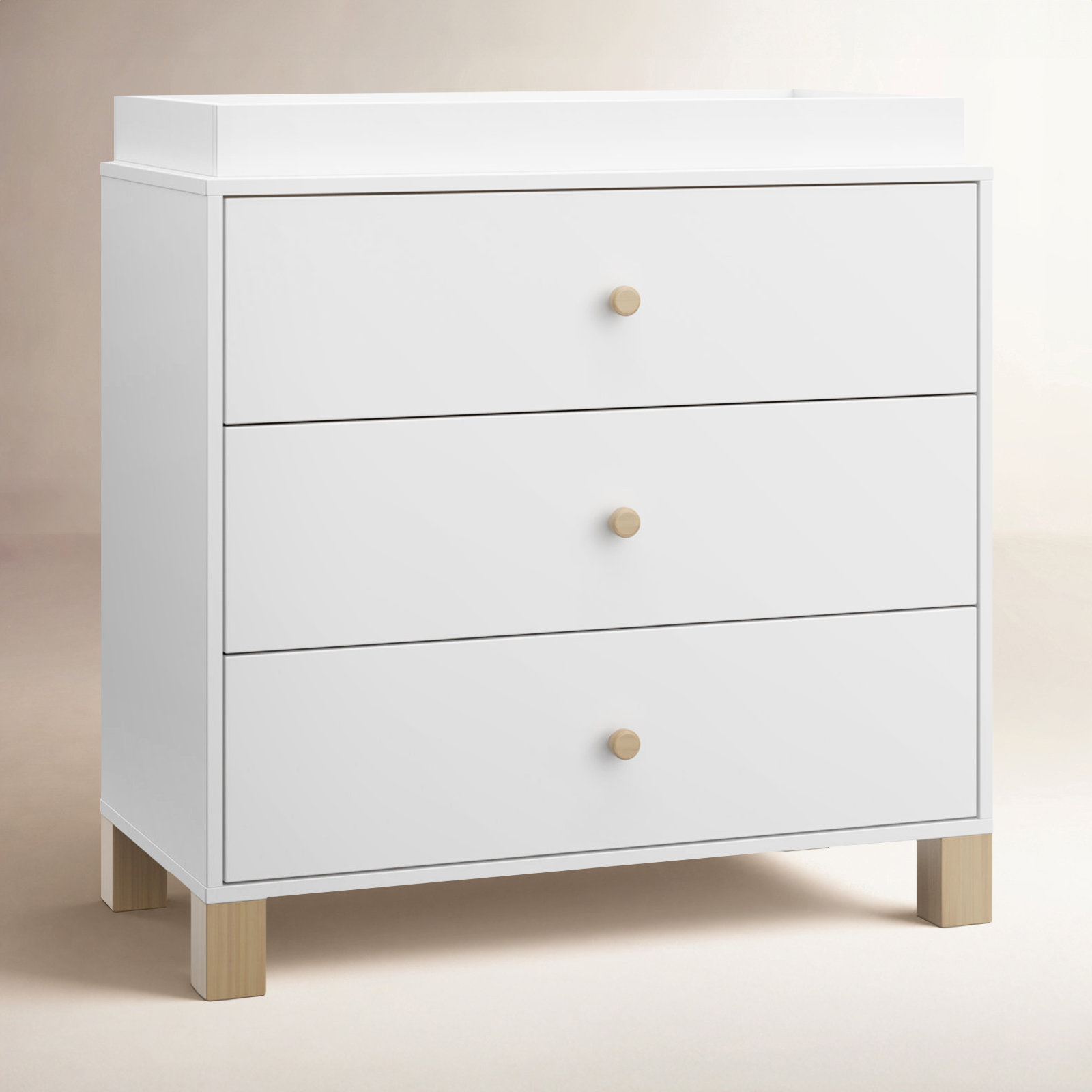 California 3-Drawer Changing Table Dresser, White
