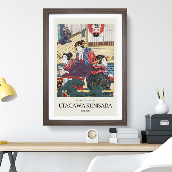 East Urban Home Three Women Resting by Utagawa Kunisada - Picture Frame ...