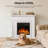  35.35" Electric Fireplace With Mantel, Freestanding Fireplace Heater With 2 Heat Modes, 7 Flame Brightness, Remote Control, Overheat Protection, Low Noise, For Indoor Home/Bedroom/Living Room-1457501717