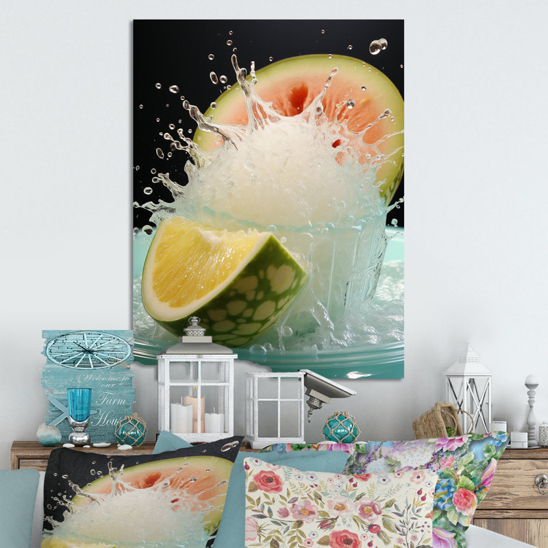 Minimaliste Cantelope Essence III - Melon, art mural en métal, H 20 po x l 12 po x P 1 po