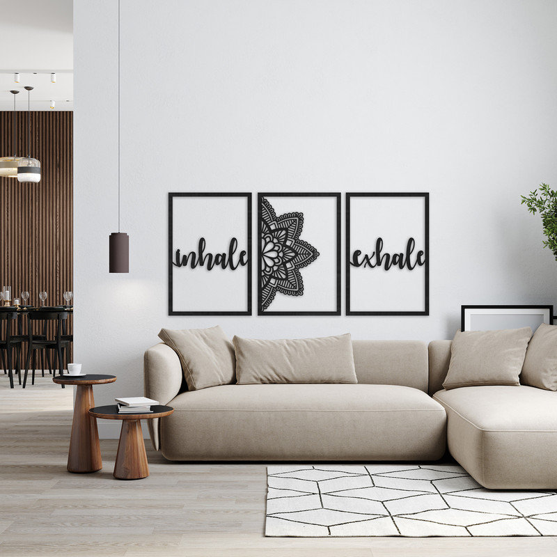 Handmade Wall Decor, 21.7" H x 46" W x 0.25" D, Silver