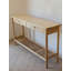 Console en bois massif avec tiroirs et tablette de rangement à lattes